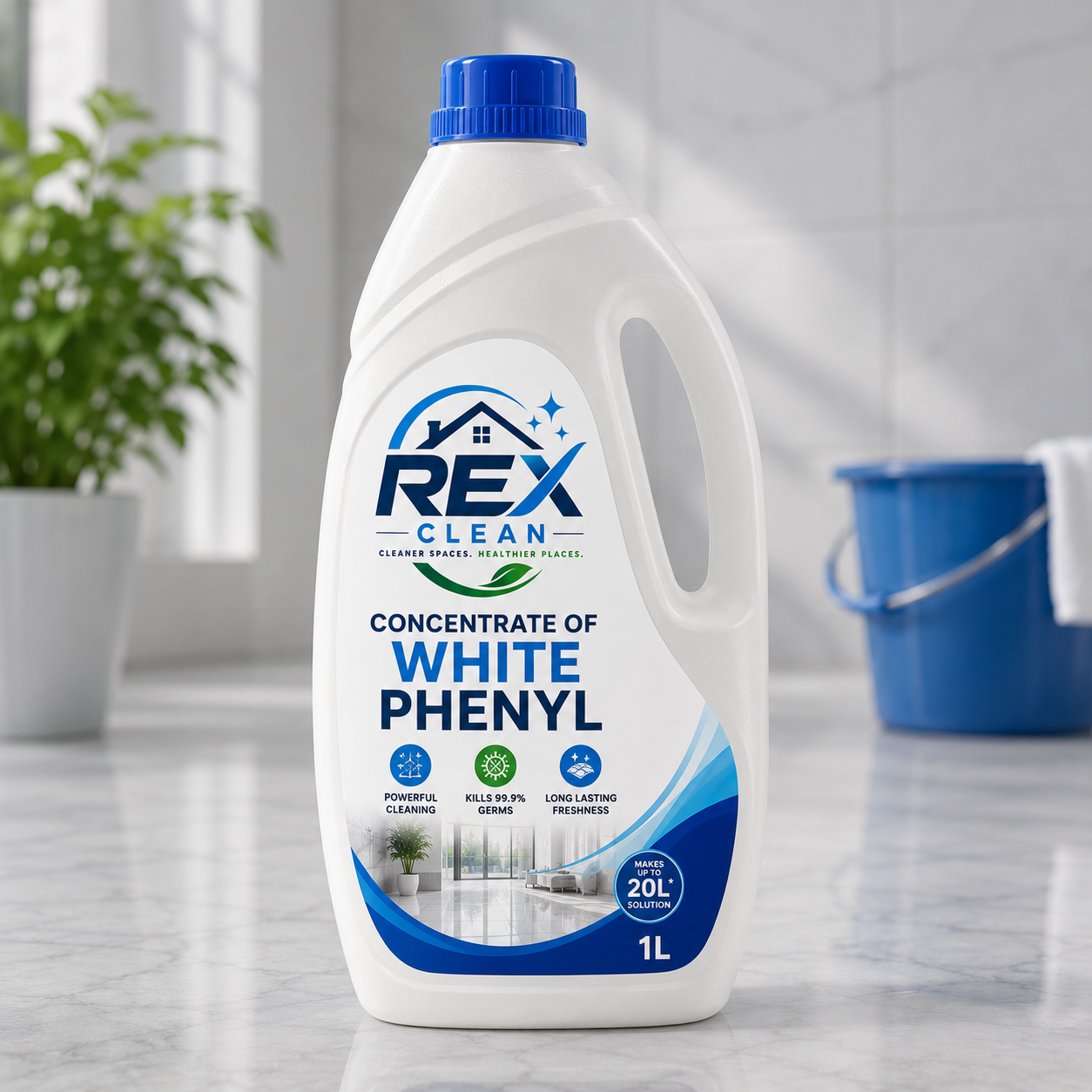 REX CLEAN Concentrate of White Phenyl (Compound) – 1 Litre